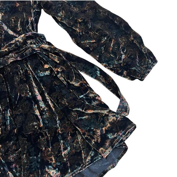 Slate & Willow Black Velvet Mini Tie Dress XS - Picture 3 of 5